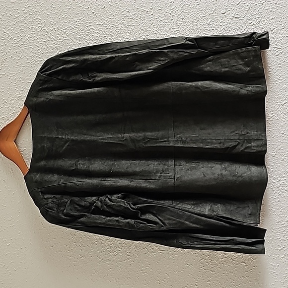 ANTIK BATIK GREEN GOAT LEATHER BLOUSE - Picture 9 of 11